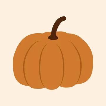 Flat Autumn Pumpkin Illustration Stock Illustration