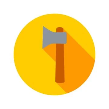 Flat Axe Circle Icon Stock Illustration