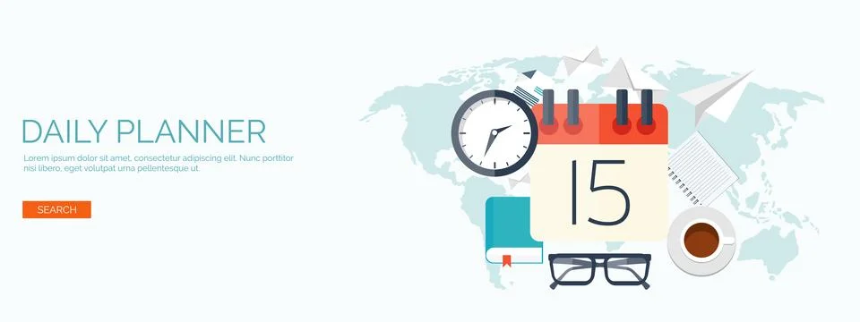 Flat background. Administrative management concept. Business aims solutions 스톡 일러스트