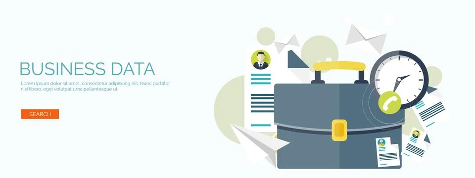Flat background. Administrative management concept. Business aims solutions 스톡 일러스트