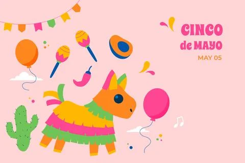 Flat background for cinco de mayo celebration Stock Illustration
