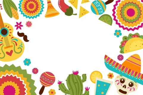 Flat background for cinco de mayo celebration Stock Illustration