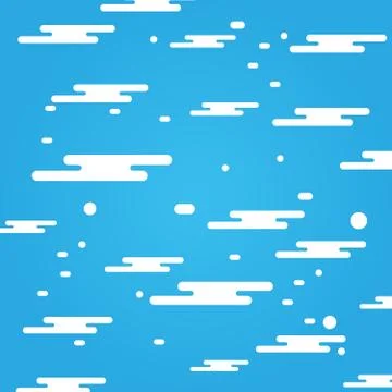 Flat background with clouds, vector illustration, modern clouds. Stock Illustration