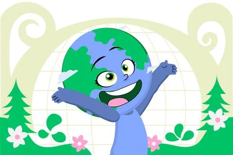 Flat background for earth day celebration Stock Illustration