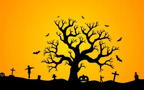 Flat background for halloween season. vector illustration. Stock Illustration