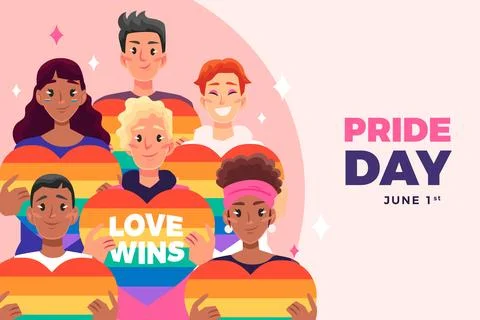 Flat background for pride month celebration Stock Illustration