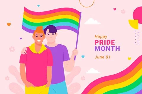 Flat background for pride month celebration Stock Illustration