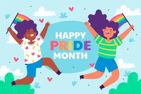 Flat background for pride month celebration Stock Illustration