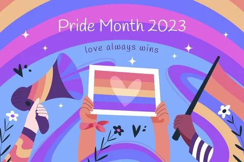 Flat background for pride month celebration Stock Illustration