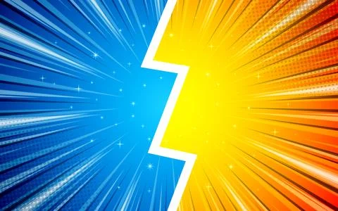 Flat background versus comic style. Vector illustration. Stock Illustration
