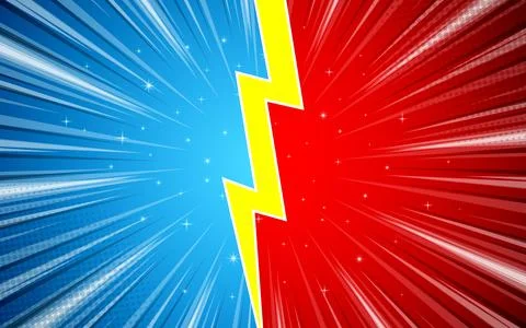 Flat background versus comic style. Vector illustration. Stock Illustration