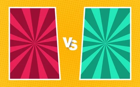 Flat background versus comic style. Vector illustration. Illustrazione stock