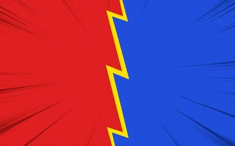 Flat background versus comic style. Vector illustration. 스톡 일러스트