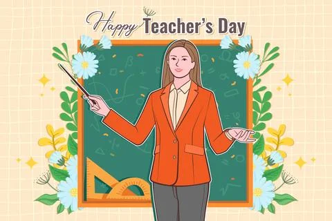 Flat background for world teachers day. Stock Illustration