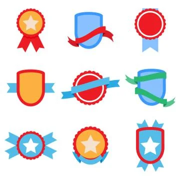 Flat badge set Stock Illustration