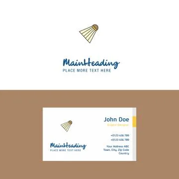 Flat Badminton shuttle  Logo and Visiting Card Template. Busienss Concept Log 스톡 일러스트