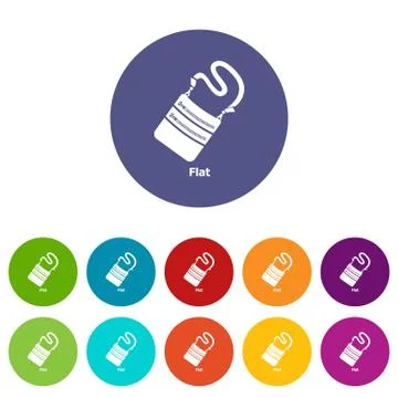 Flat bag icons set vector color イラスト素材