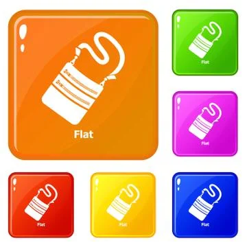 Flat bag icons set vector color イラスト素材