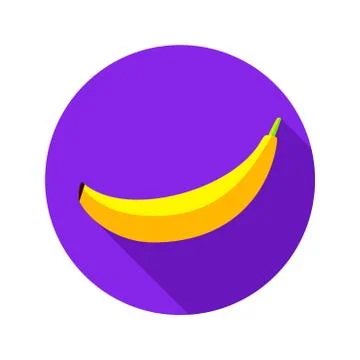 Flat Banana Circle Icon Stock Illustration