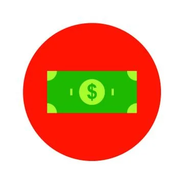 Flat Banknote Circle Icon Stock Illustration