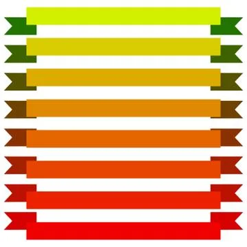 Flat banner elements on white. Various versions. 库存插图