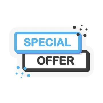 Flat banner with special offer speech bubble. Banner for business, marketing  Stock Illustration