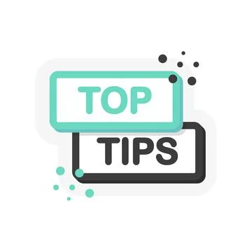 Flat banner with top tips speech bubble. Banner for business, marketing and a Stock Illustration