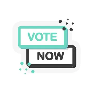 Flat banner with vote now speech bubble. Banner for business, marketing and a Stock Illustration