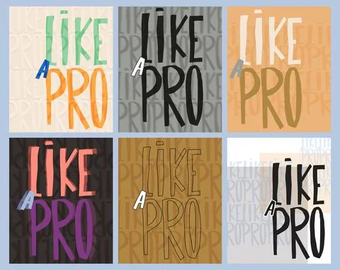 Flat banner written like a pro, set Stock Illustration