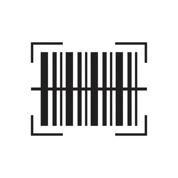 Flat barcode icon symbol vector Illustration. 스톡 일러스트