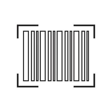 Flat barcode icon symbol vector Illustration. Stock Illustration