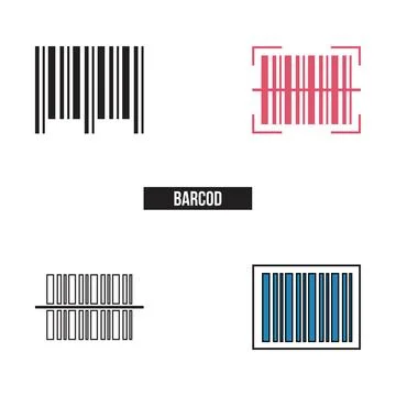 Flat barcode icon symbol vector Illustration. Illustrazione stock