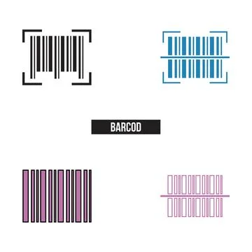 Flat barcode icon symbol vector Illustration. Illustrazione stock