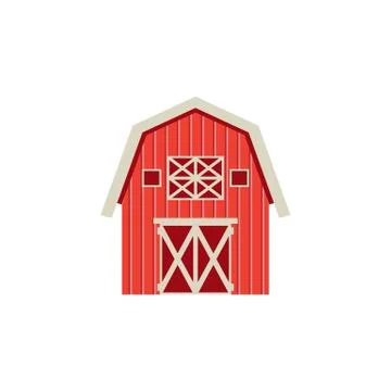 Flat barn icon isolated on white background. Vector Illustrazione stock
