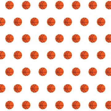Flat basketball ball seamless pattern. Modern colorful illustration for fly.. Illustrazione stock
