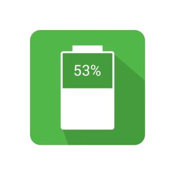 Flat battery icon vector illustration on color background Stock Illustration