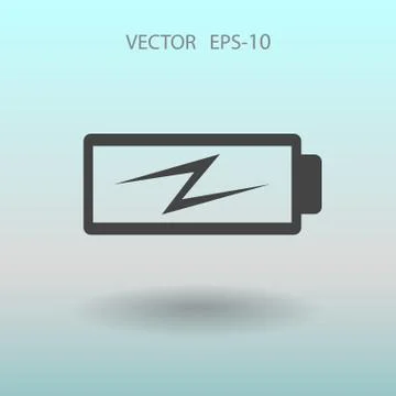 Flat battery low power icon, vector illustration Stock Illustration