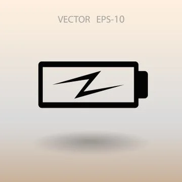 Flat battery low power icon, vector illustration Stock Illustration