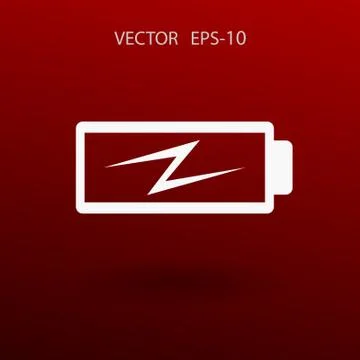 Flat battery low power icon, vector illustration Stock Illustration