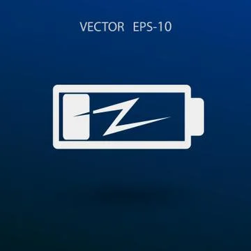 Flat battery low power icon, vector illustration Stock Illustration