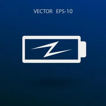 Flat battery low power icon, vector illustration Stock Illustration