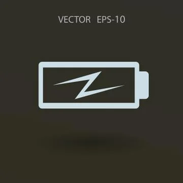 Flat battery low power icon, vector illustration Stock Illustration