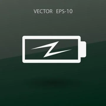 Flat battery low power icon, vector illustration Stock Illustration