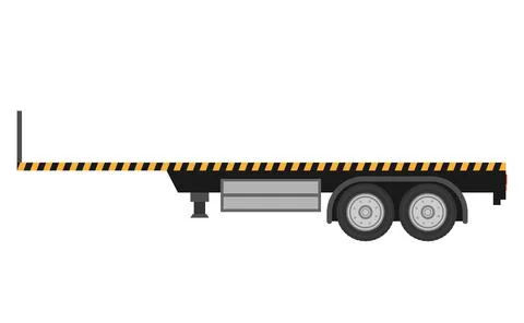 Flat Bed Trailer isolated on white background Stock Illustration