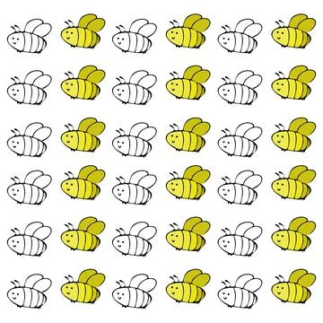 Flat bee icon background Stock Illustration