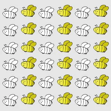 Flat bee icon background Stock Illustration