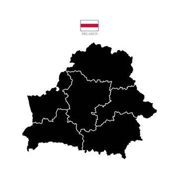 Flat Belarus map with division to region. Stock Illustration