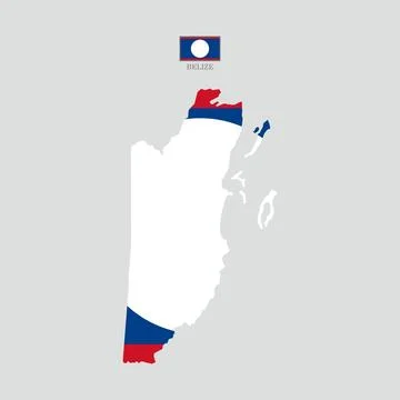 Flat Belize outline map Stock Illustration
