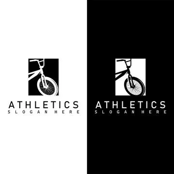 Flat Bicycle Logo Design with Elegant Modern Shape Stock Illustration
