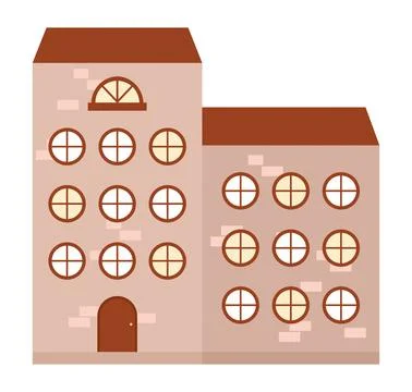 Flat big building Ilustración de archivo